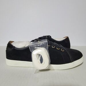 Vionic Suede Lace Up Sneakers Brinley Black Water Resistant Size 10 Wide
